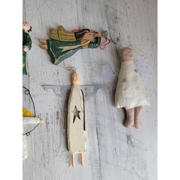 Angel ornament lot set raggedy Ann religious Xmas halo - Picture 5 of 11